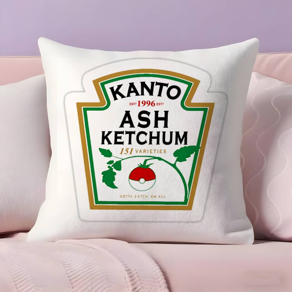 Funny Ketchup Label Pillow Case Pillowcase Ultra Soft Skin Friendly Fabric Cloud Like Comfort & Concealed Zipper