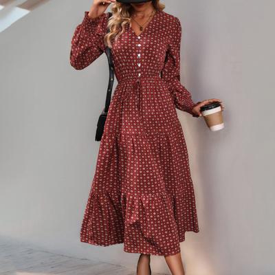 Hot-selling Fashion Women's Clothing Long-sleeved Printed Autumn Dress
