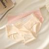 5PCS Cotton Crotch Simple Solid Briefs Thin Women's Underpants Sweet Mid Waist Panties  Gifts