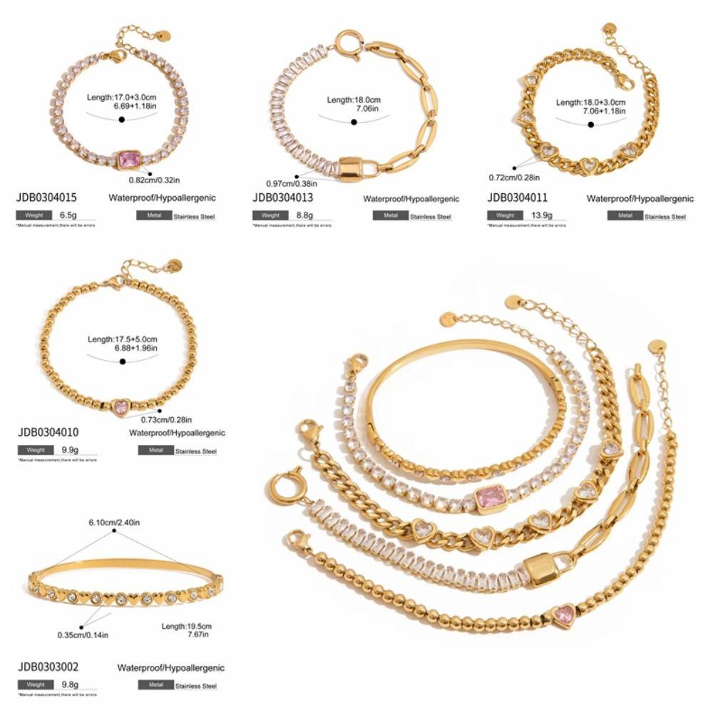 Waterproof Chic Charm Bangle Fashion Hand Chain Non-fading Cuban Bracelet  Hand Accessory