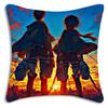 Anime Attack On Titan Pillow Covers Cartoon Sofa Decorative Home Doublesided Printing Short Plush Cute Cushion Cover