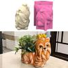 Silicone Flower Vase Mould Concrete Casting Molds Dog Shape Silicone Texture for Concrete Pots and Creative Homes Decors