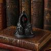Dark Atmosphere Decoration Halloween Cloaked Ghost Figurine with Red Eyes, 3D Printed Matte Small Gothic Accents Black Ornament for Desk Cabinet