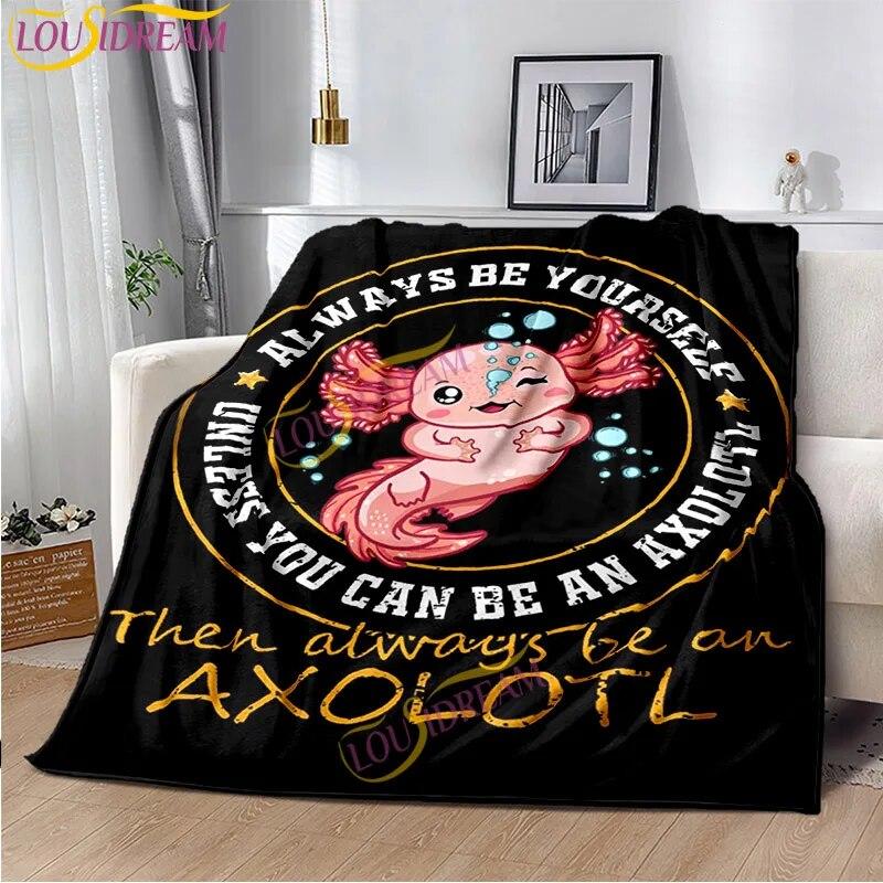 Animal de dibujos animados Ajolote suave felpa ropa de cama sala de estar sofá dormitorio cama mantas picnic impreso lindo Axolotl regalo manta
