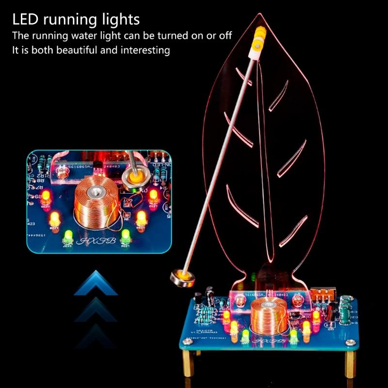 Magnetic Electromagnetic Swing Science Kit DIYer Swaying Pendulum with LED Light Electronic Oscillator Soldering Project