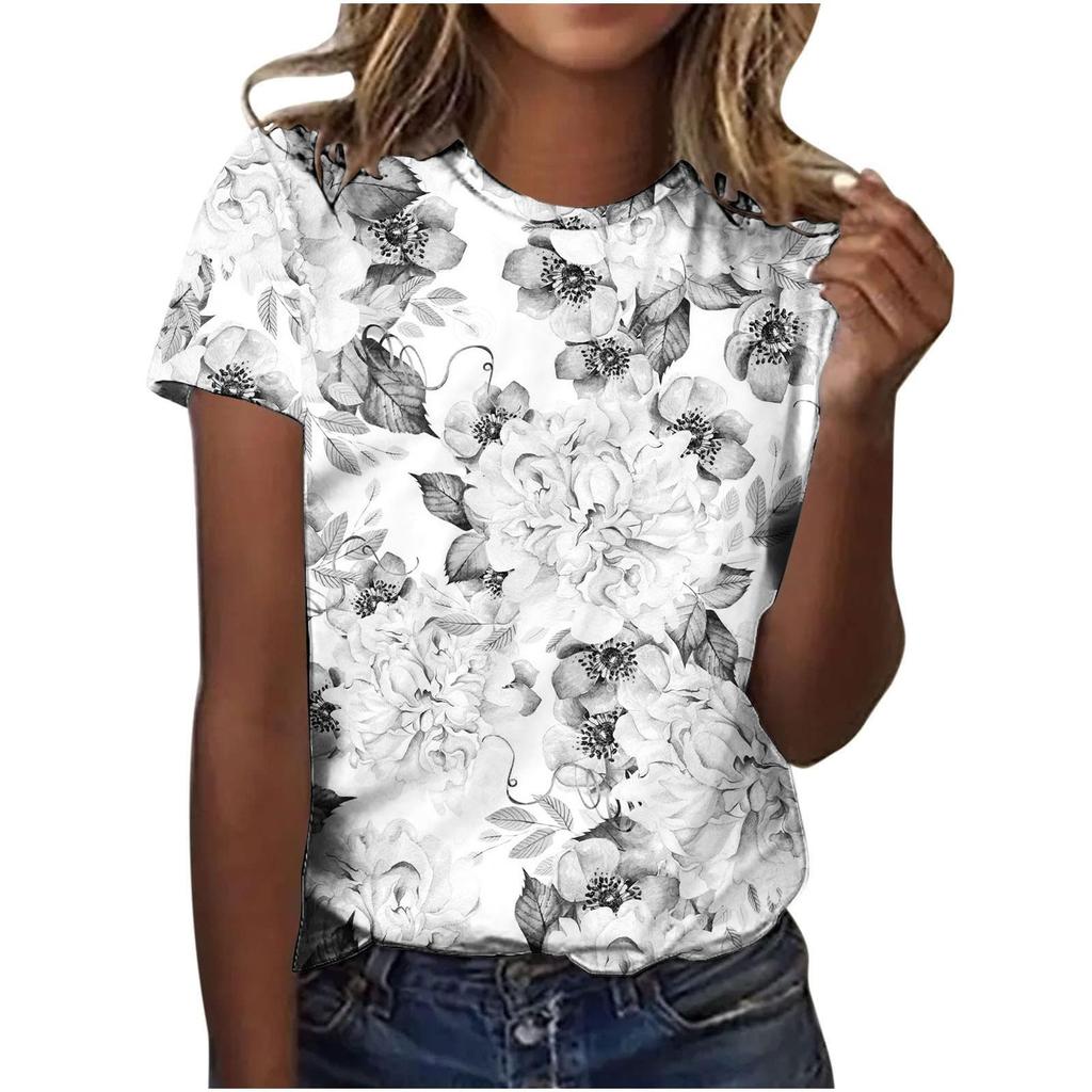 Stylish Loose Short Sleeve Printed Women's Top Comfortable T-Shirts Women’s