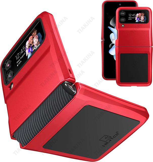 

Алюминиевый каркас, мягкая резиновая броня, чехол для Samsung Galaxy Z Flip 4, металлический корпус с защитой шарниров для Galaxy Z Flip 4, 5g, чехол For Galaxy Z Flip 4 красный