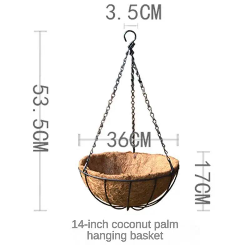 8/10/12/14 Inch Metal Hanging Basket For Plants Flower Garden Pot Planters Round Wire Plant Holder Pots For Home Balcony Decor