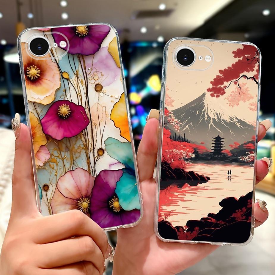 For Apple iPhone 16e Case Cute Cat Lion Painted Cover Soft Slim Phone Case For iPhone SE 4 SE4 2025 iPhone16e 5G Back Cover Bags