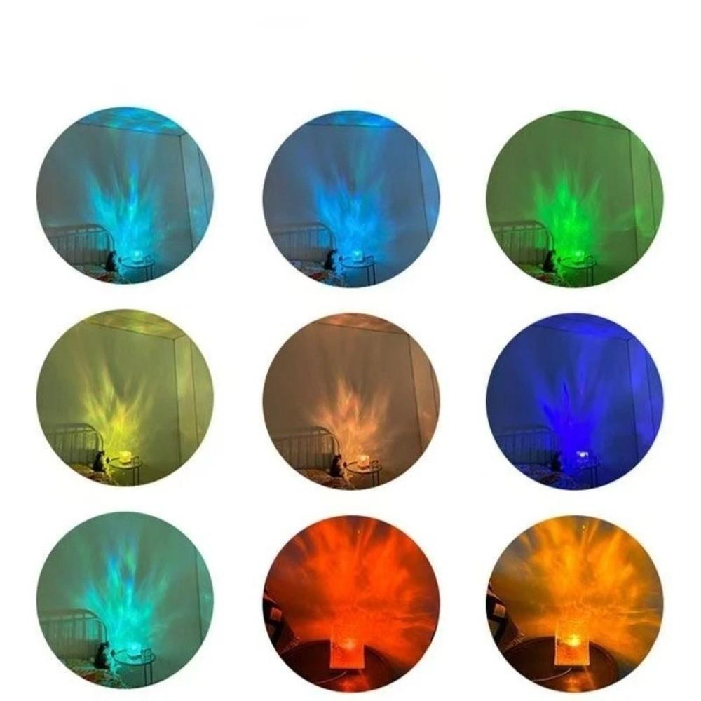 16 Colors Aurora Night Light Dynamic Water Ripples with Remote Control Projection Lamp USB Power Home Decoration