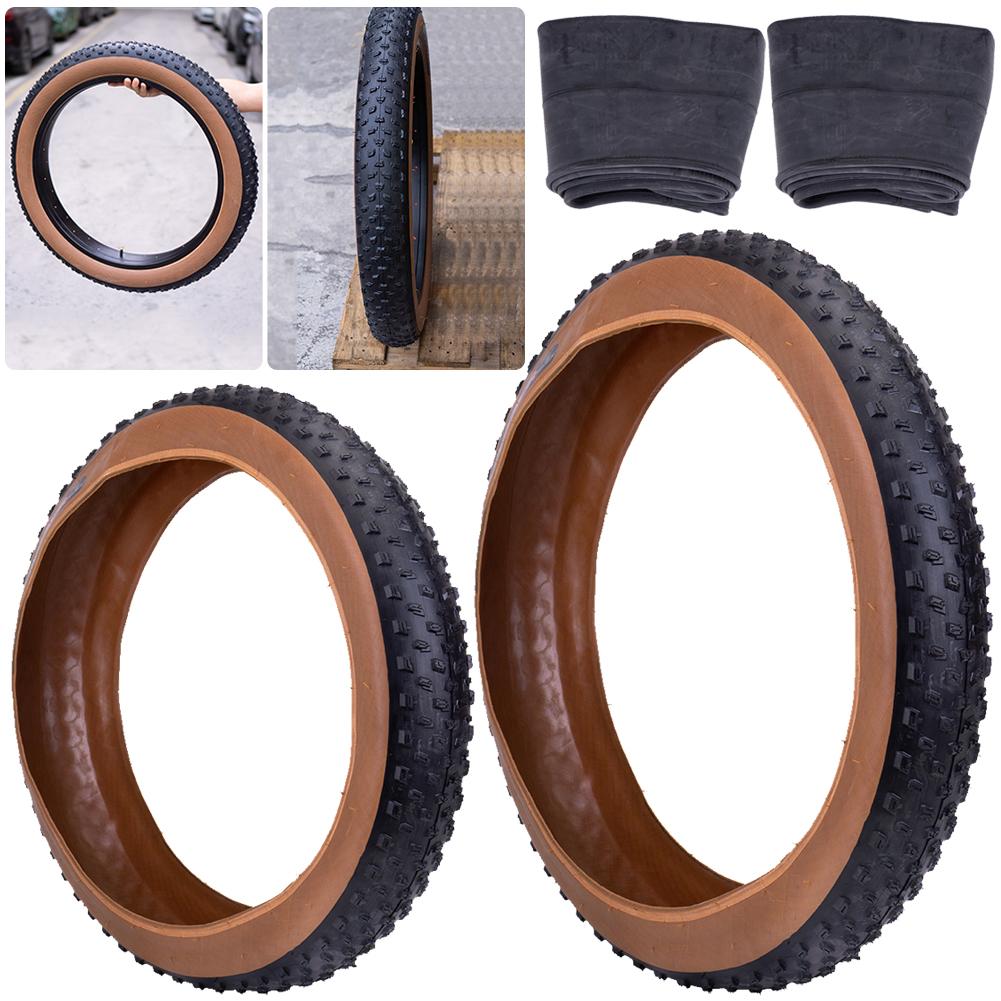 20/26In Bicycle Inner Tube Anti Slip Fat Bike Tire Wear Resistant Treaded Tire Anti Shake Mountain Bike Tire Bicycle Accessories
