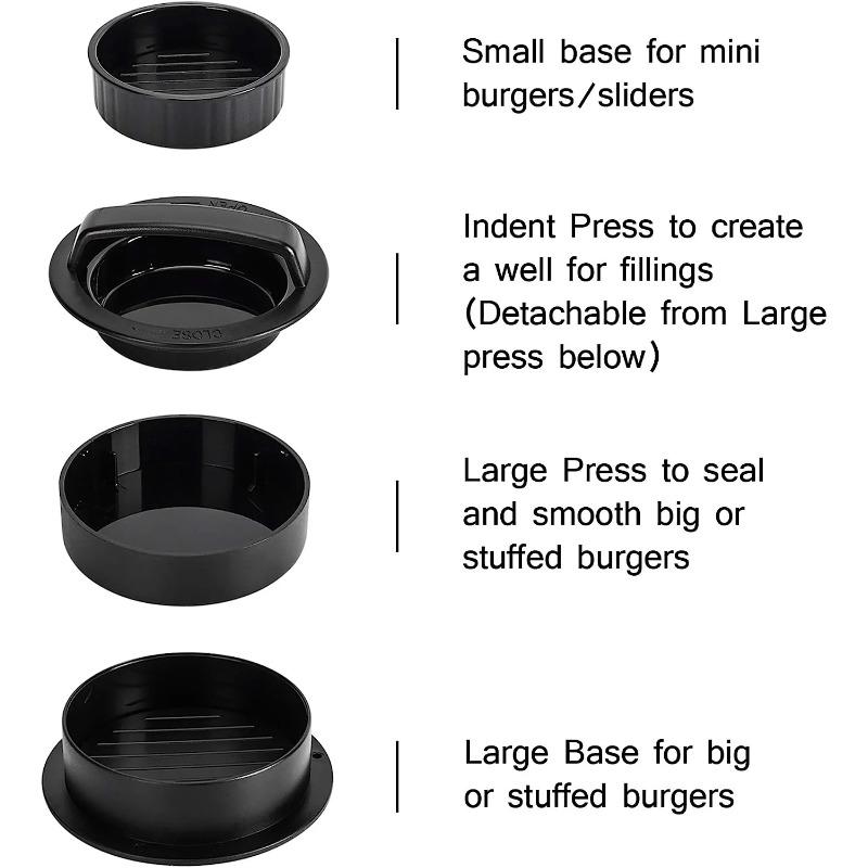 Burger Press 3 In 1 Non-Stick Hamburger Press Patty Maker Meat Beef Patty Molds for Stuffed Burgers Slider BBQ Barbecue Grilling