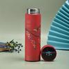Retro Smart Temperature Display Insulated Cup,  Chinese Style Thermal Water Bottle, Stainless Steel Water Cup