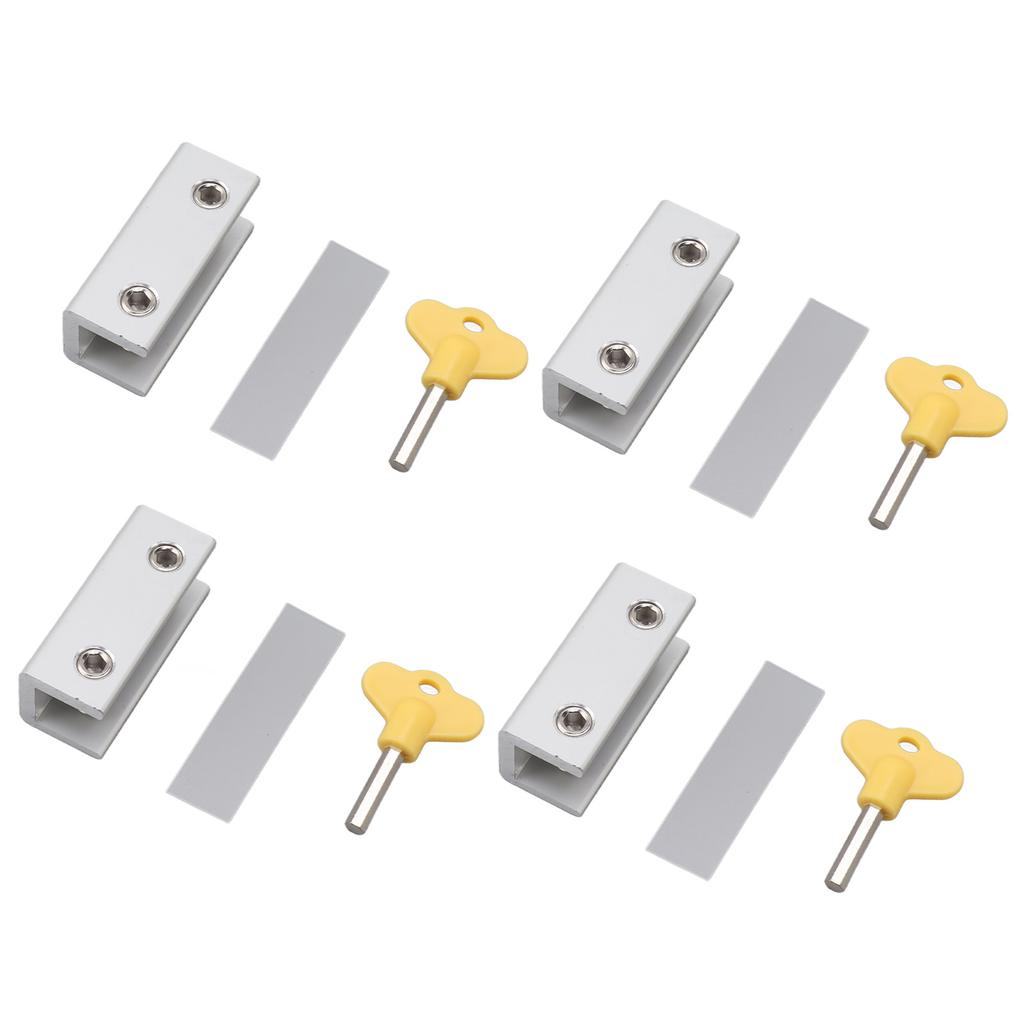 4PCS Window Locks Silver Window Stopper Aluminium Simple Installation Protective Pad Window