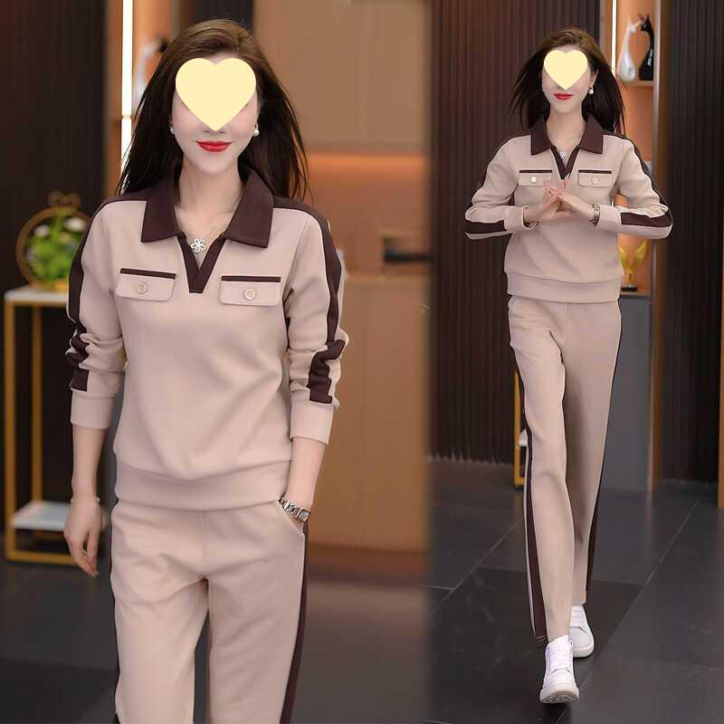 2025 Frühling & Herbst Lässiges Zweiteiler-Set für Frauen mittleren Alters: Modische Sportbekleidung & Sweatshirt-Anzug