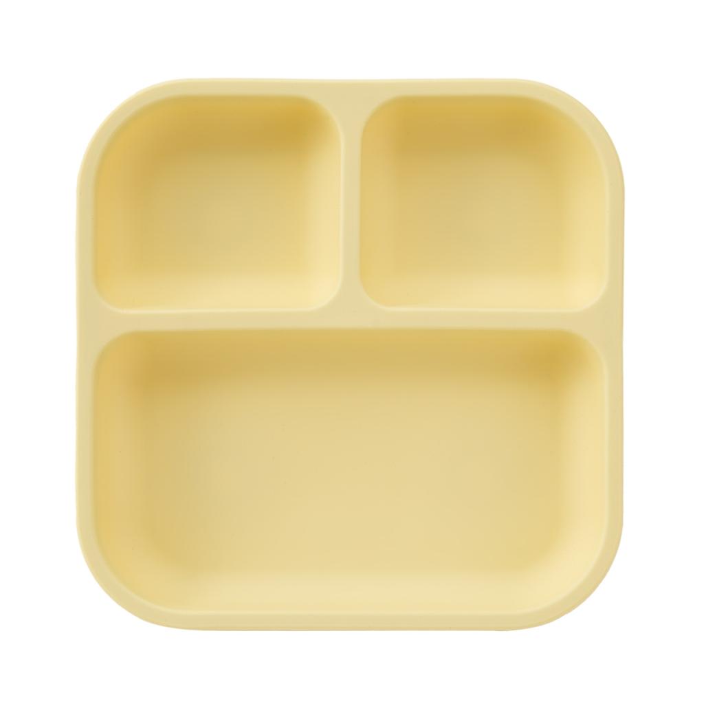 Color Kids 1PC Silicone Divided Plate for Babies BPA Free Feeding Bowl With Sucker Dishes Children's Tableware Christmas Gift