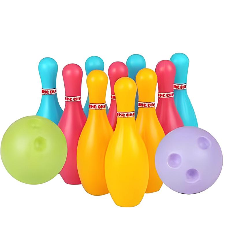 Mini Bowling Set Plastic Includes 10 Pins and 2 Balls Party Favors Indoor Sports Props Holiday Gathering Leisure Game TMZ
