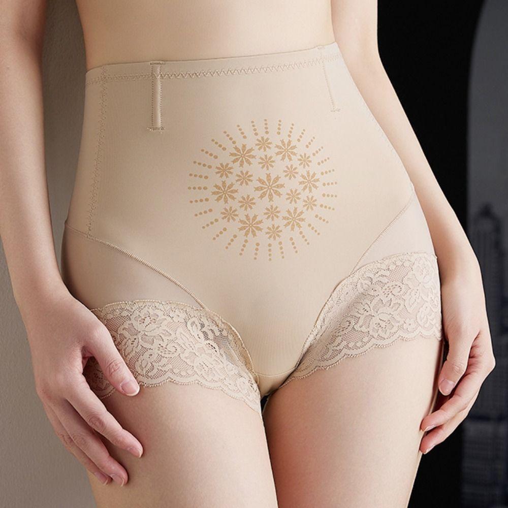 Lace Mesh Tummy Control Underwear High Waist Body Shaping Panties Butt Lifting Briefs  Female