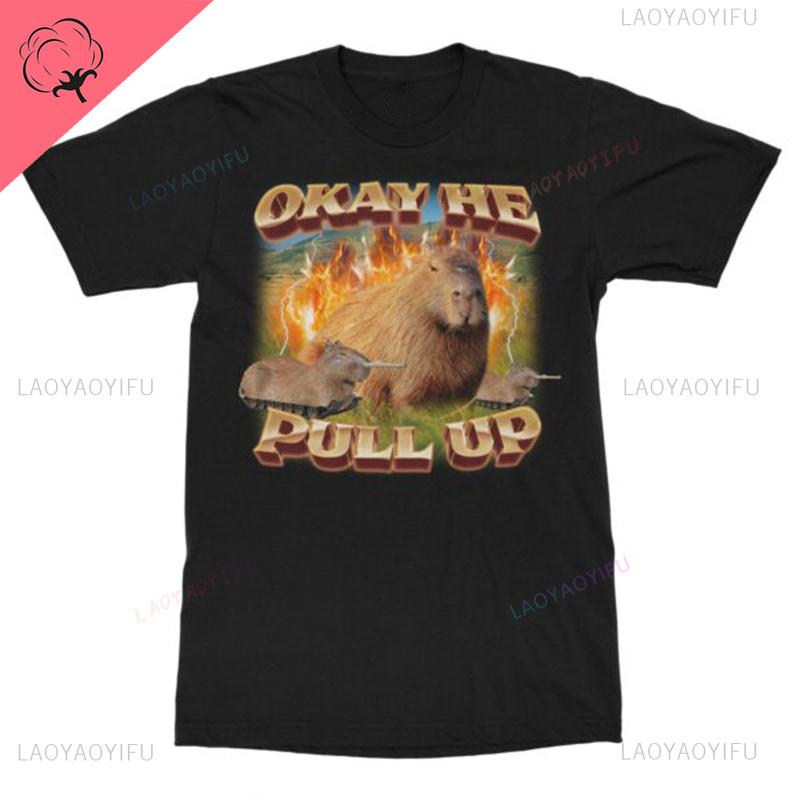 D Funny Animal Capybara Printing T Shirt for Men Kid Fashion Streetwear Capybara Lovers Short Sleeves Kawaii Cotton Tees Tops