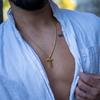 Cross Necklace for Men with Pendant 50cm Gold Jewelry Chain for Men Birthday Day Punk Rock Day [SERASAR] - Father's Valentine's