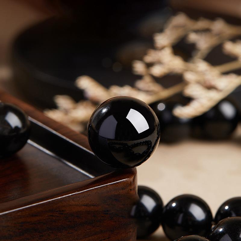 Náramek z přírodního obsidiánu, korálkový, lehký luxusní, špičkový, jednoduchý náramek, okrajový, všestranný, módní šperk