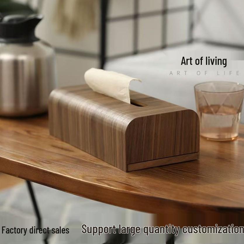 Walnut Wood Nordic Tissue Box - Creative Napkin Dispenser for Living Room Coffee Table