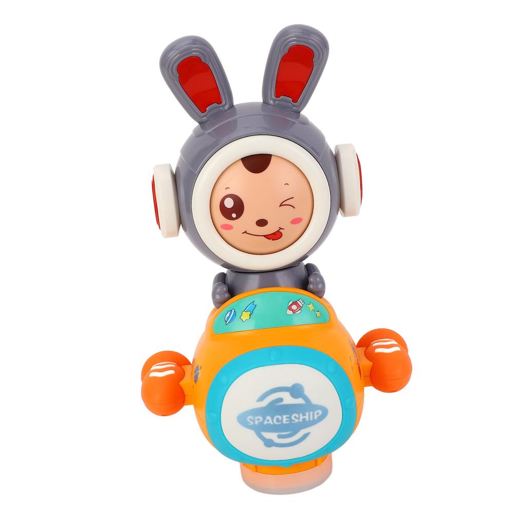 Baby Crawling Tummy Time Toy with Music Dazzling Light Automatic Changing Face Bunny Shape Universal