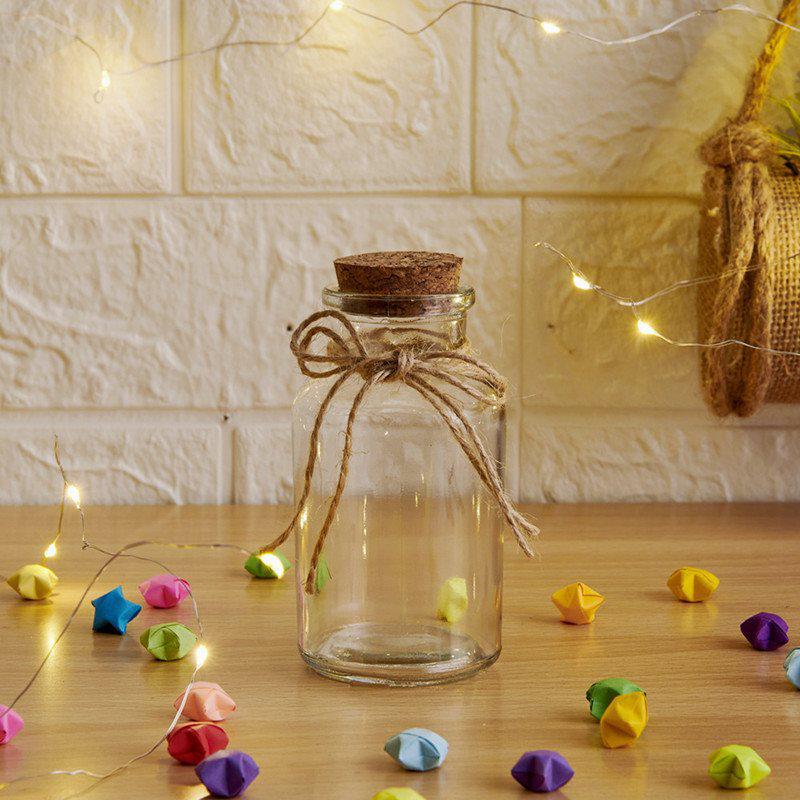 

Cork Wish Bottle with Lucky Stars: Origami Message in a Bottle Gift for Birthday or Qixi