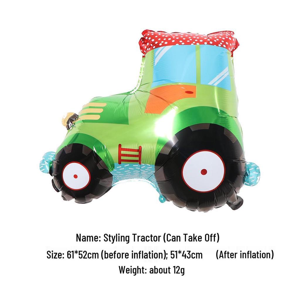 Kinder Baustellenfahrzeug Ballons: Bagger & Gabelstapler Partydeko