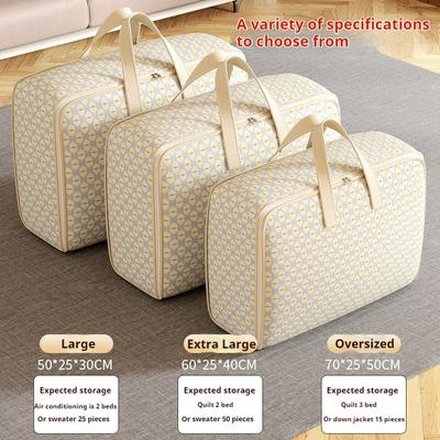 Dust-Proof Quilt Storage Bag Clothing Storage Bag with Zipper Large Capacity Foldable Luggage Moving Packing Bag with Handle