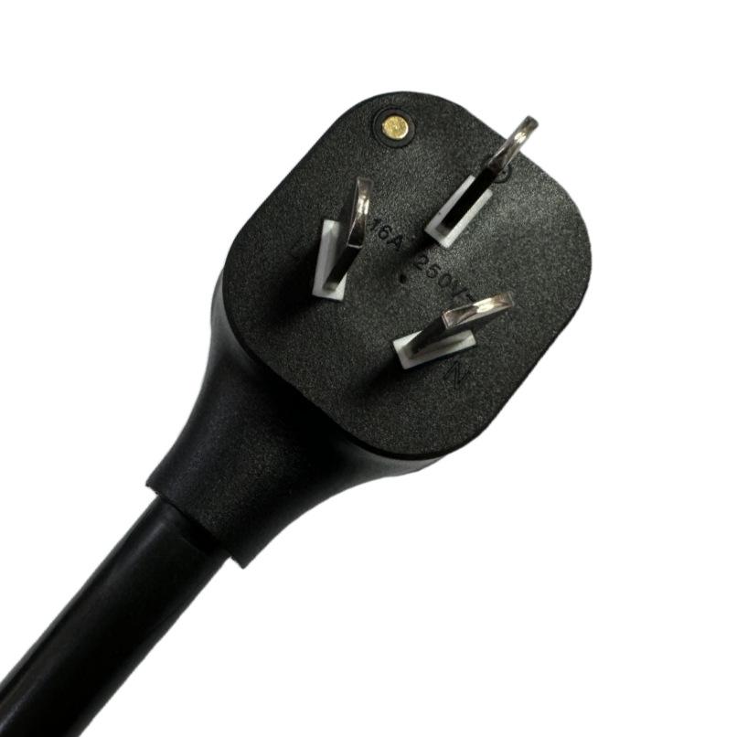 16A Temperature-Controlled Power Cord with Single Plug & TPE Ring Terminal, XH2.54 Connector, 0.3m, Black