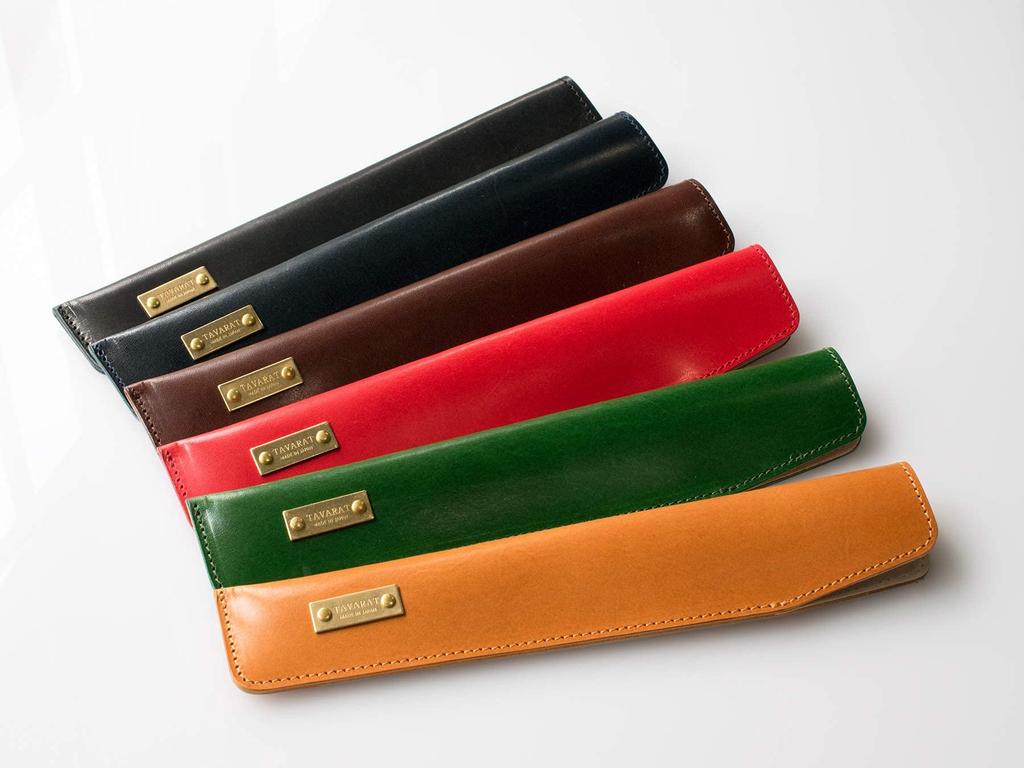 Ventilátor vyrobený z pravé kůže Himeji [TAVARAT] Pouzdro, držák, Japonsko, 7,5 rozměrů, kůže, (Červené)