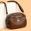 2 Temperament Women's Bags Casual Versatile Commuter Small Square Bag Large Capacity Soft Leather Shoulder Messenger Bag