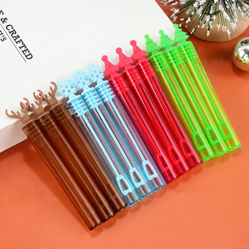 12/36Pcs Christmas Bubble Wand Soap Tube Empty Bottle Christmas Decor New Year Kids Gift Kids Birthday Party Favors Toy
