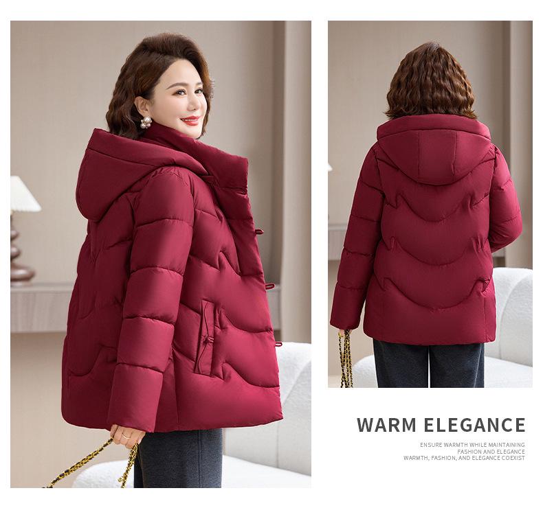 Mom's Stylish Winter Cotton Jacket - Thick, Warm, and Fleece-Lined for Middle-Aged & Elderly