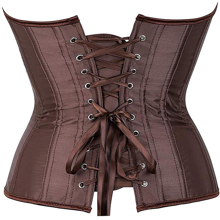 Corset satinat push-up cu control abdominal și tanga