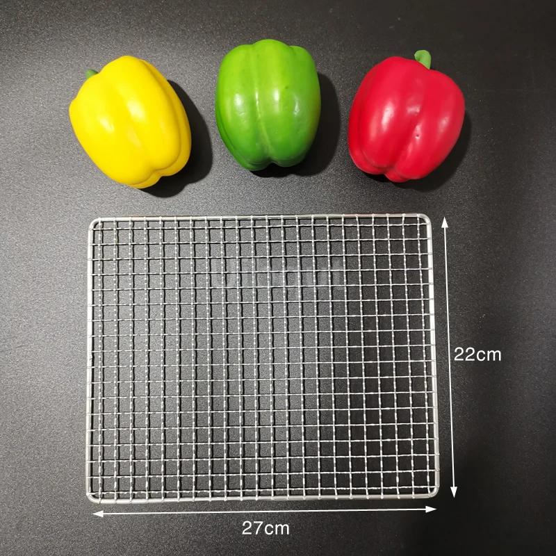 304 Edelstahl Rechteck Quadrat BBQ Netz Maschengrill Antihaft Backmatte Outdoor Grillteil Roste Heißluftfritteuse Gitter Kochen