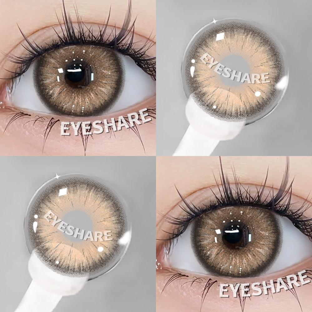 Eyeshare 1 Pair Miki Brown Contact Lenses Colored Lens Soft Contacts With Case Yearly Makeup