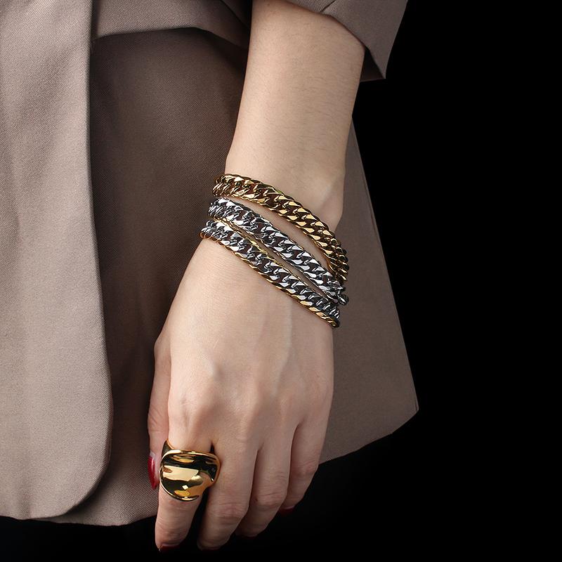 Best Selling 316L Stainless Steel 18K Gold Link Bracelet Cuban Chain Bracelet Non Tarnish Cuban Link Bracelets