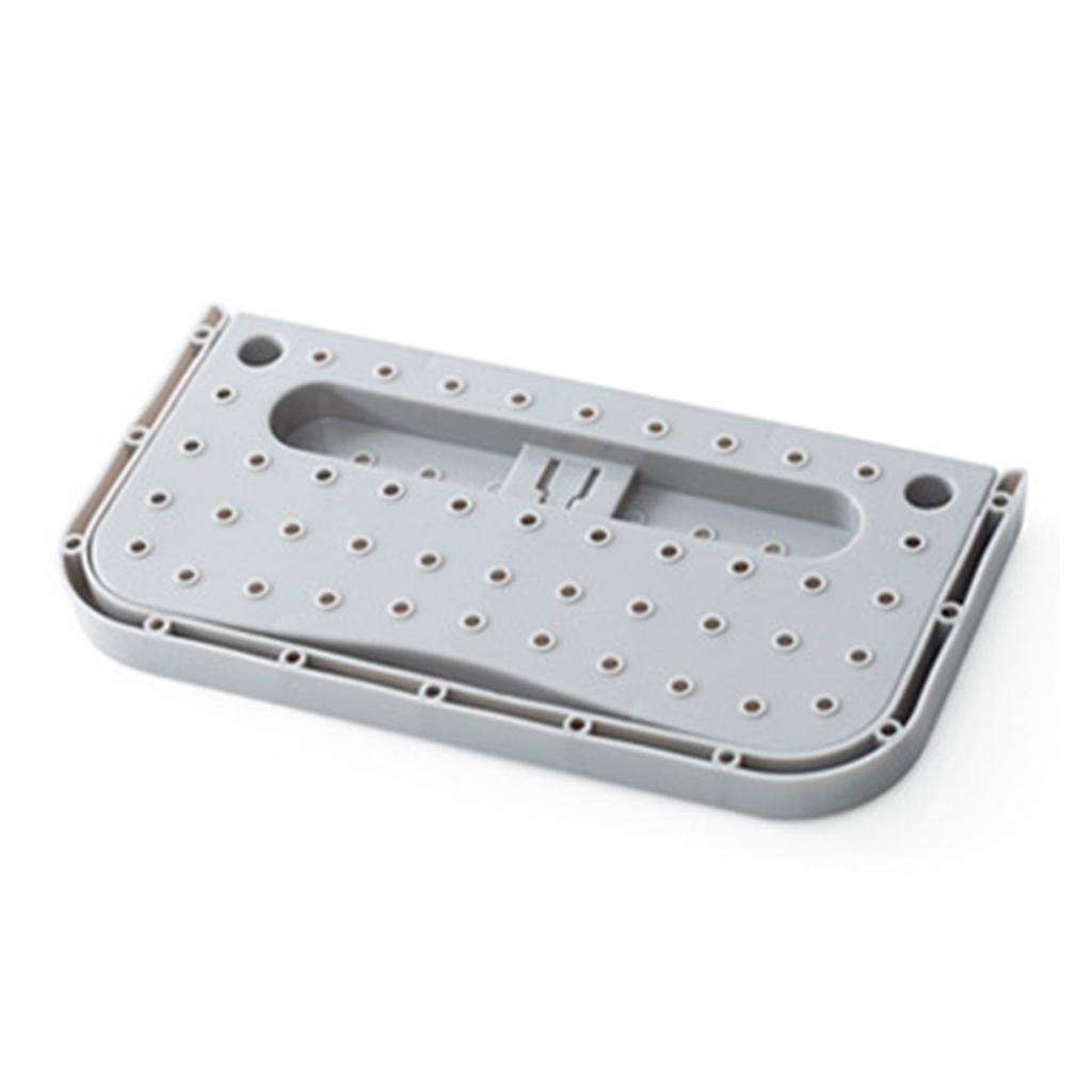 Wall Mounted Shoes Rack Adhesive Foldable Space Saving PP Door Shoe Hanger for Bathroom Grey Free