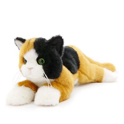 Ninian and Kino Lying Cat Calico Cat (Kitten) Total Length 47cm Plush Cat Realistic Looks Just Like the Real Thing