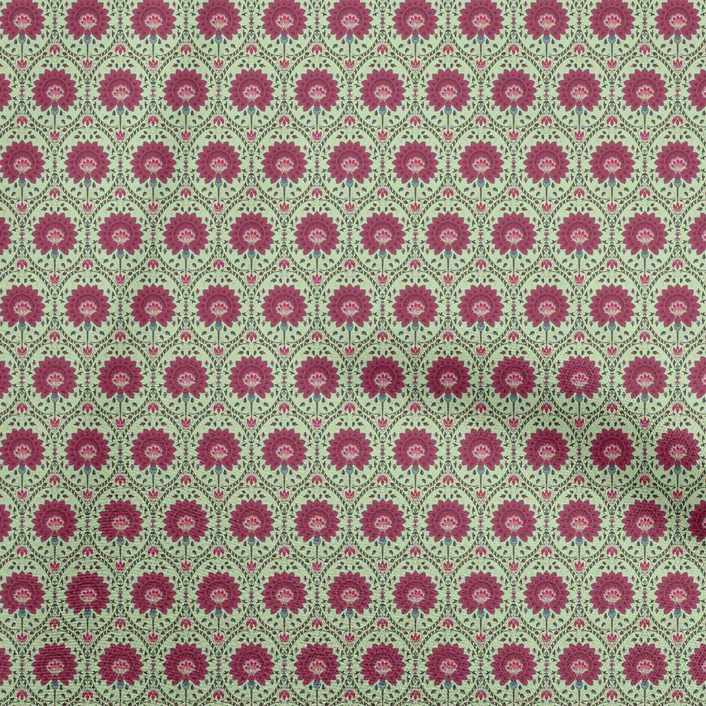 oneOone Cotton Flex Dark Magenta Stoff Asiatischer Suzani Diy Kleidung Quiltstoff Druckstoff Meterware 40 Zoll