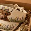 Retro Style Sun Hat, Rustic Highland Cow Floral Print Summer Hat, Lightweight Empty Top Hat for Spring Summer Outdoor Activities Morning Walks