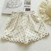 Girls New Chinese Polka Dot Stand Collar Frog Button Sheer Top And Daisy Ruffle Shorts Two Piece Summer Outfit Set