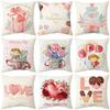 New Nordic Pink Valentine's Day Gift Love Cartoon Car Pillow Waist Support Sofa Cushion