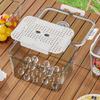 Picnic Box Clear Food Storage with Drain Plate for Easy Outdoor Use