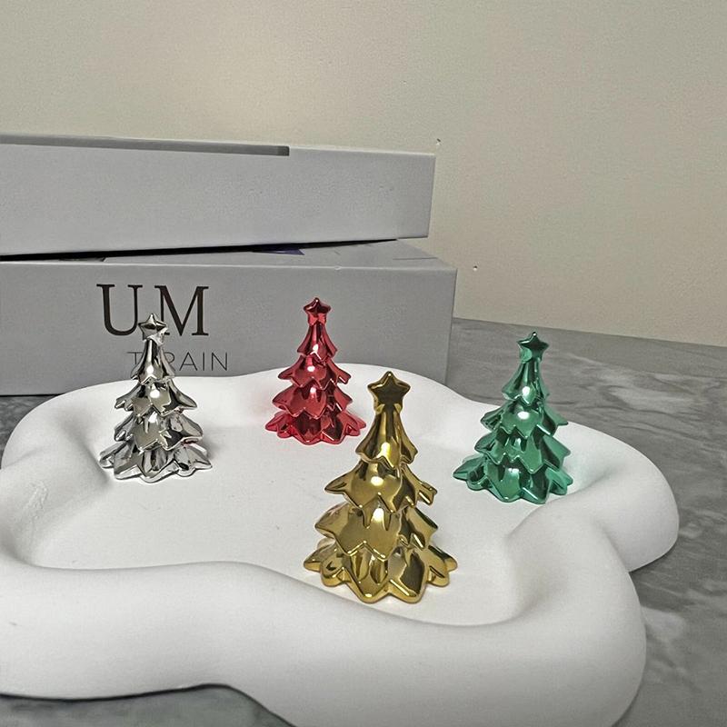 Christmas Tree Ornament Ceramic Cup Lid Handle Decoration Christmas Mini Desktop Ornaments