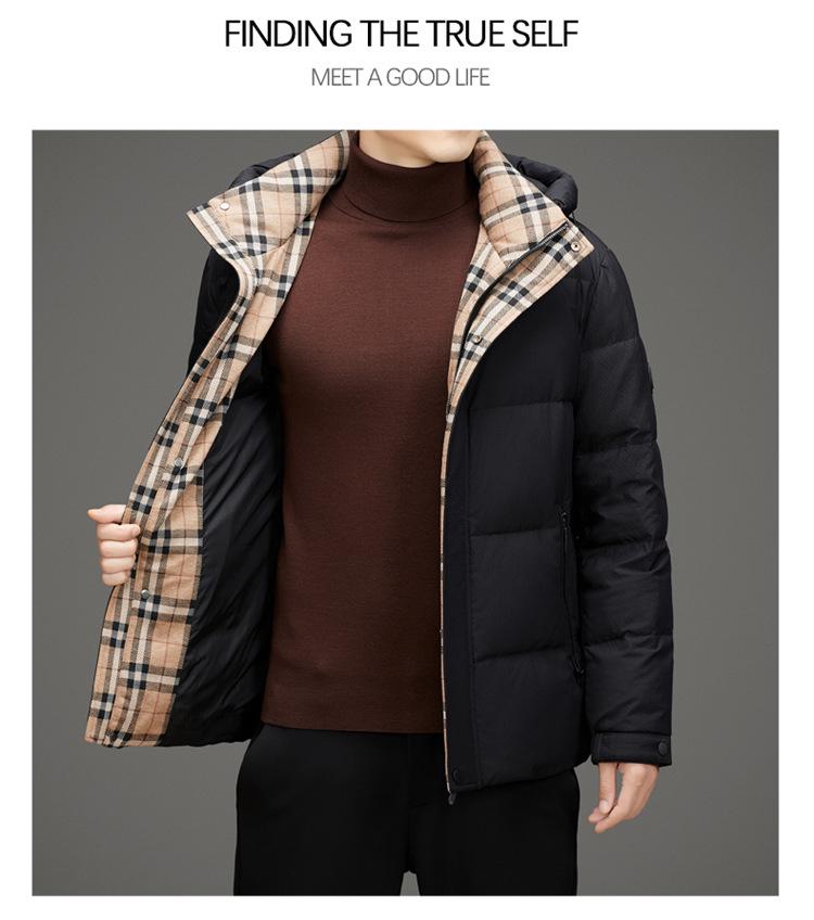 Men's Fashionable 2025 Winter White Duck Down Jacket - Versatile, Casual, Warm Outerwear for Middle-Aged Men