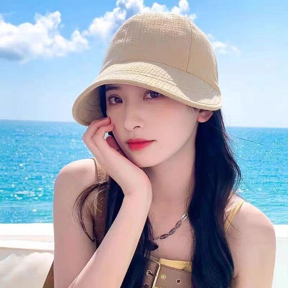 Quick-drying Waffle Bucket Hat Anti-UV Wide Brim Sun Hat Fashion Fisherman Hat  Travel