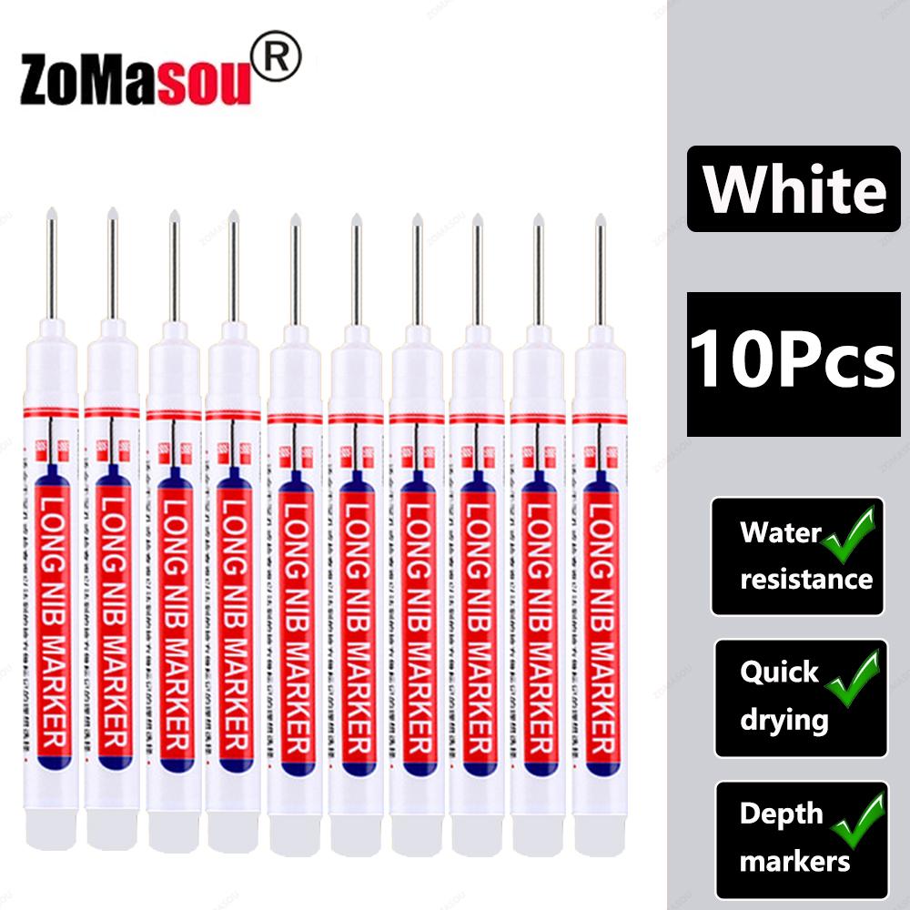 20mm 1-100 Stück Wasserdichter Tieflochmarker Stifte mit langem Kopf für Holzbearbeitung für Metall Tischler Weiße/Schwarze/Rote/Blaue/Grüne Tinte